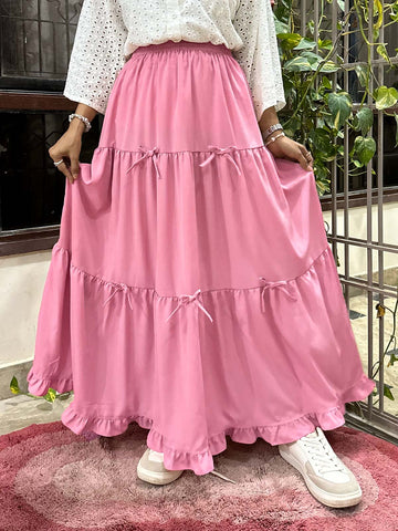 DREAMY PINK BOW - 3 TIERED PINK FAIRY SKIRT