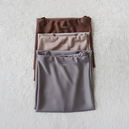 CHESTNUT BROWN | SATIN MIDI SKIRT