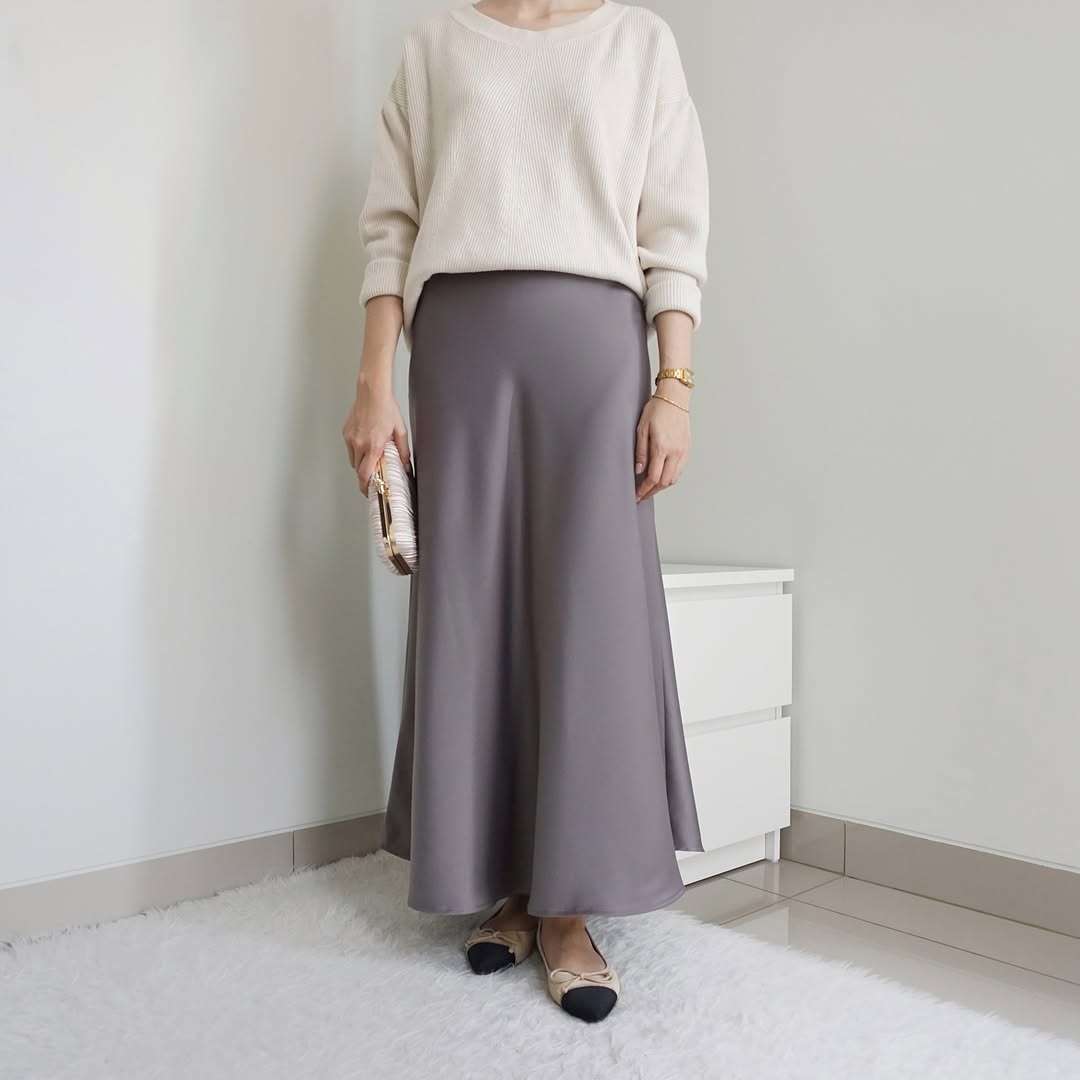 IRON GRACE | SATIN MIDI SKIRT