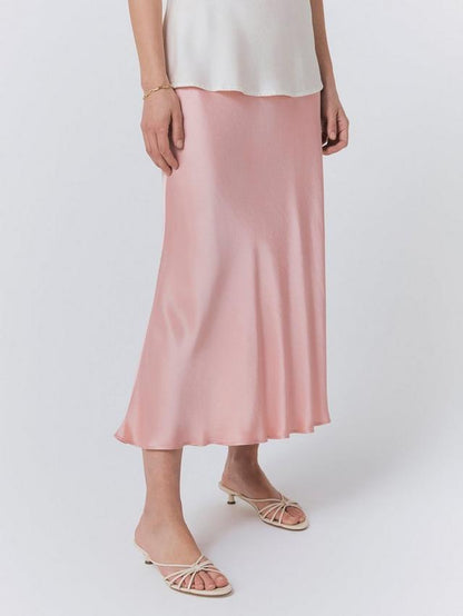 BABY PINK | SATIN MIDI SKIRT